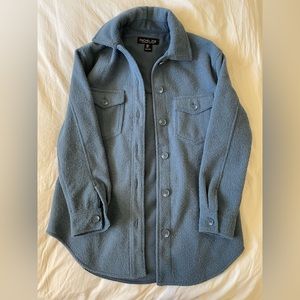 Rachel Zoe Dusty Blue Button Down Shacket Jacket